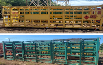 DUAS CARROCERIAS (TIPO GAIOLA) PARA TRANSPORTE DE GÁS, EM CAMPO GRANDE/MS.