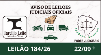 LEILÃO 184/2026 DE BENS APREENDIDOS EM AÇÕES PENAIS